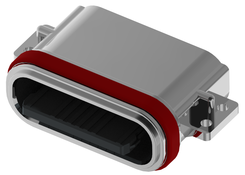 XB-ATCF-16-012-X TYPE C 16P 防水母座沉板1.6 L=6.5mm(U型粉末金外壳)